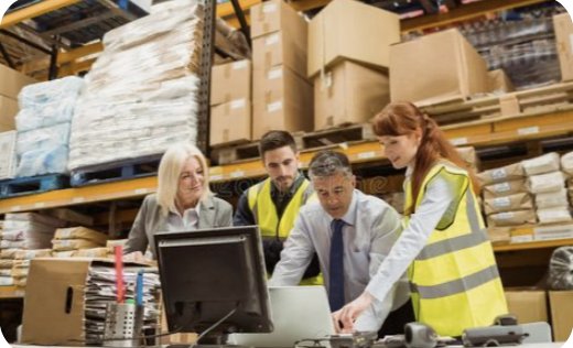 WorkBase recruitment team briefing warehouse staff on site